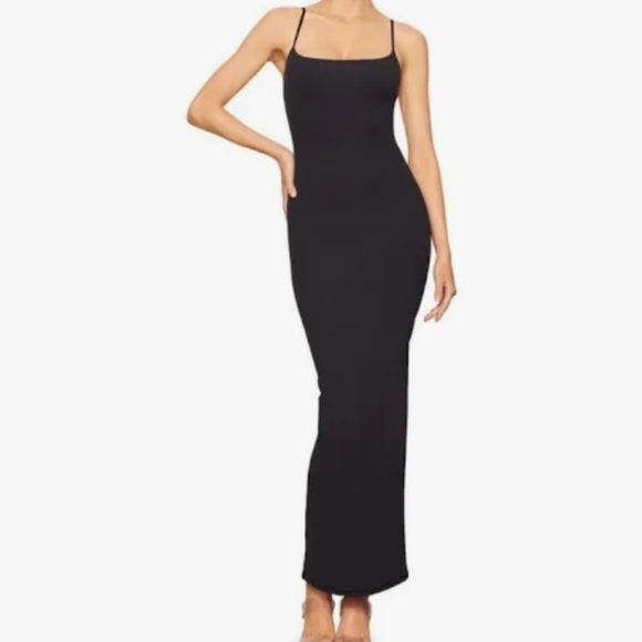 Skims Soft Lounge Long Slip Dress - onyx - Picture 2 of 12